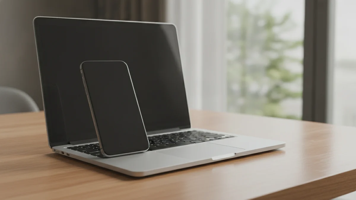 Bankovní identita Raiffeisenbank: telefon opřený o notebook na stole u okna