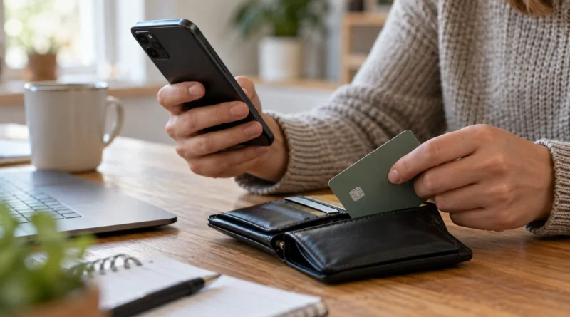 Použití mobilního bankovnictví při zamknutí platební karty.