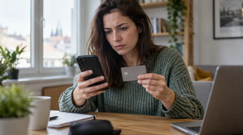 Použití telefonu při blokaci platební karty.