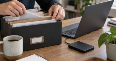 Ukládání elektronických dokumentů u pracovního stolu