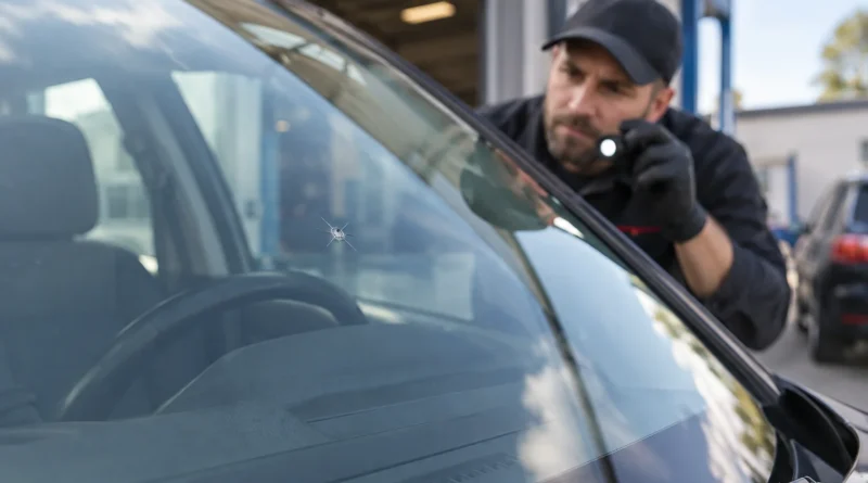 Malé poškození čelního skla při kontrole v servisu