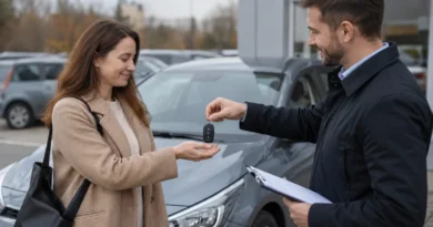 Předání klíče od osobního auta při sjednání operativního leasingu.