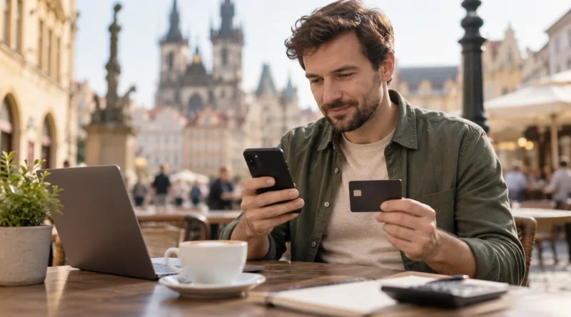 Kontrola nastavení platební karty v mobilním bankovnictví.